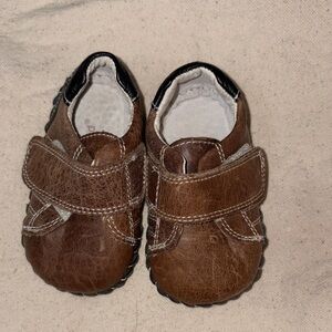 Pediped brown Leather baby crib shoes